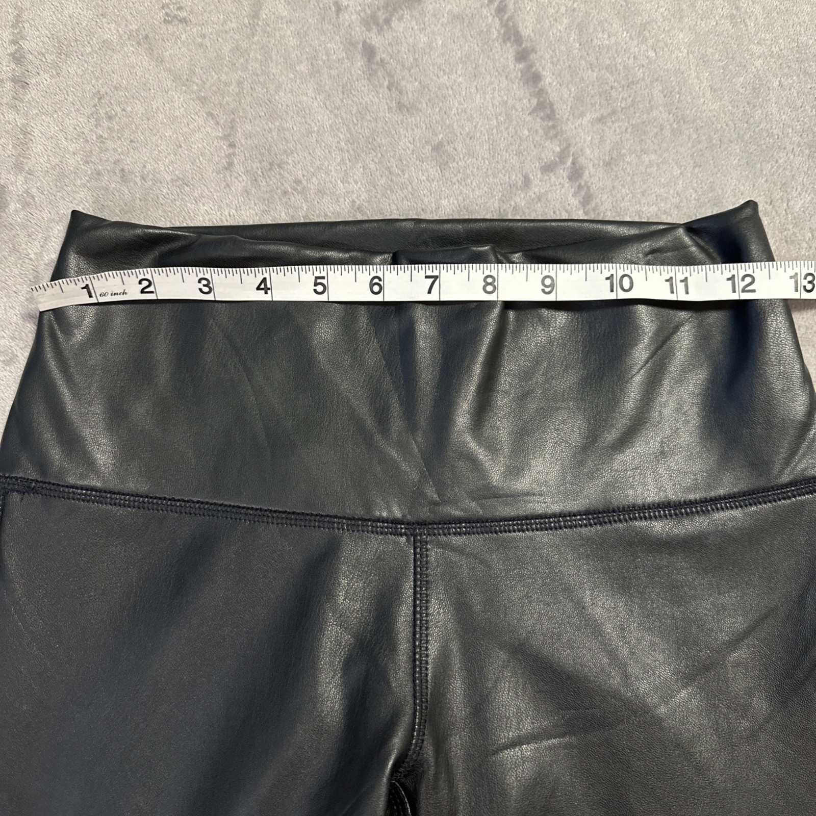 7 For All Mankind Black Faux Leather Moto Leggings S - photo 3