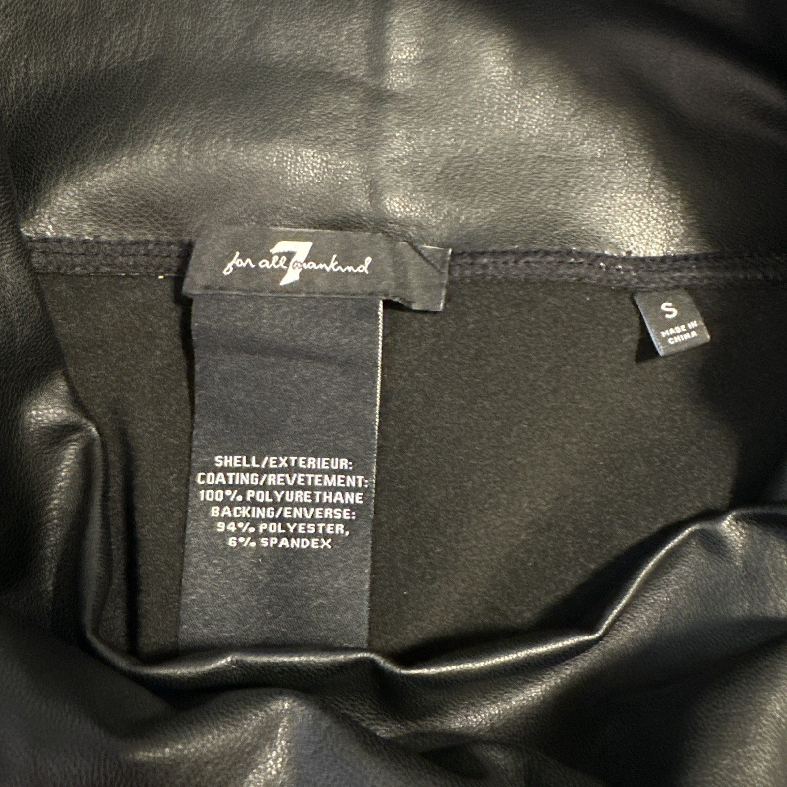 7 For All Mankind Black Faux Leather Moto Leggings S - photo 4