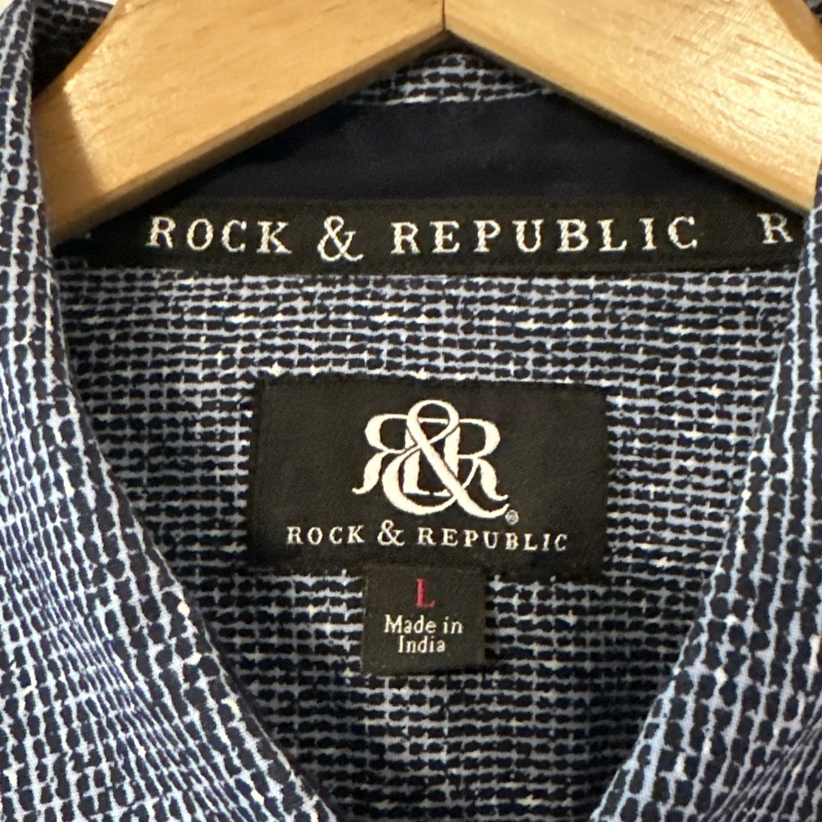 Rock & Republic Men's Short Sleeve Button Up Shirt - Blue - Size - photo 2