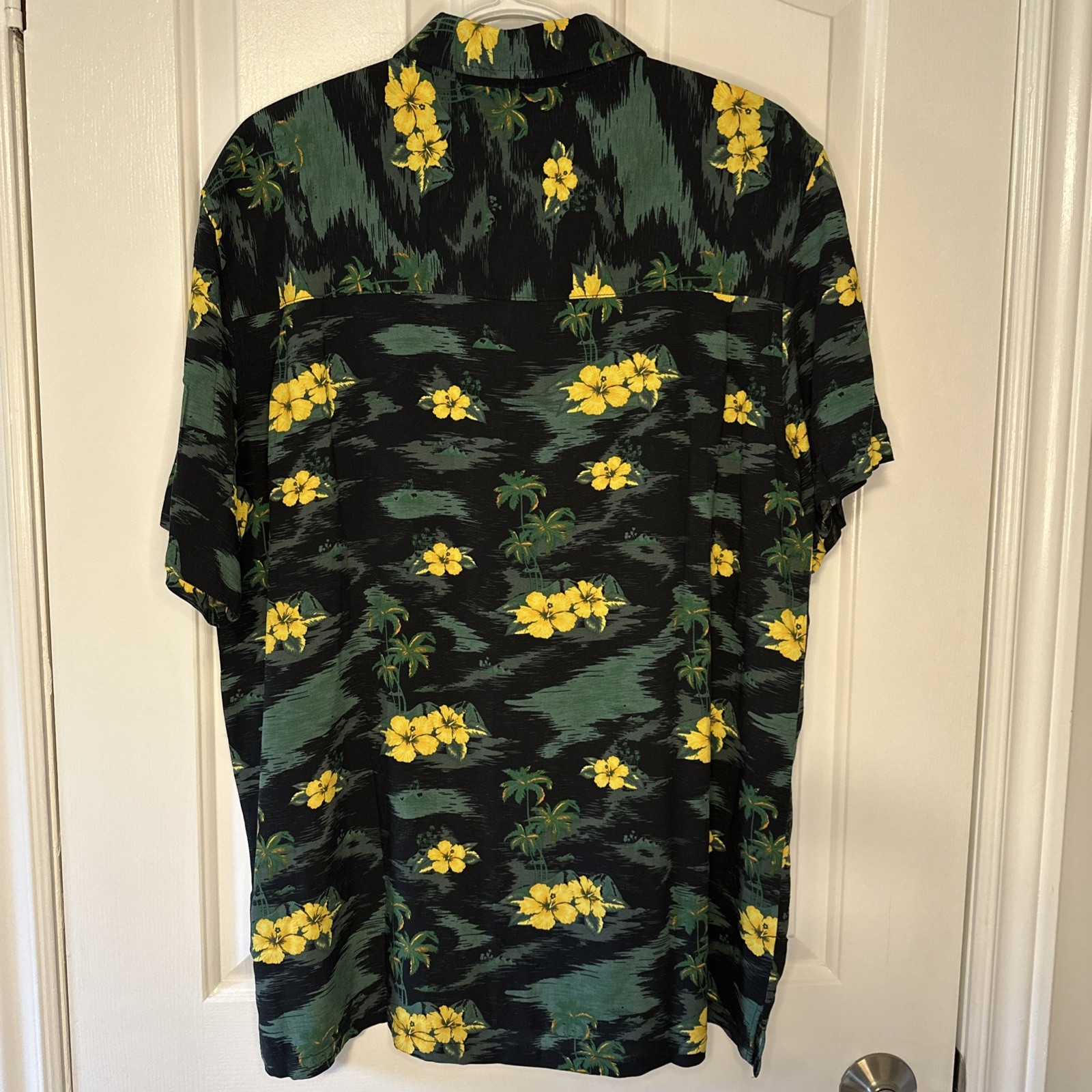 Molokai Surf Vintage Shirt Men L Yellow Hibiscus Hawaiian Short - photo 2
