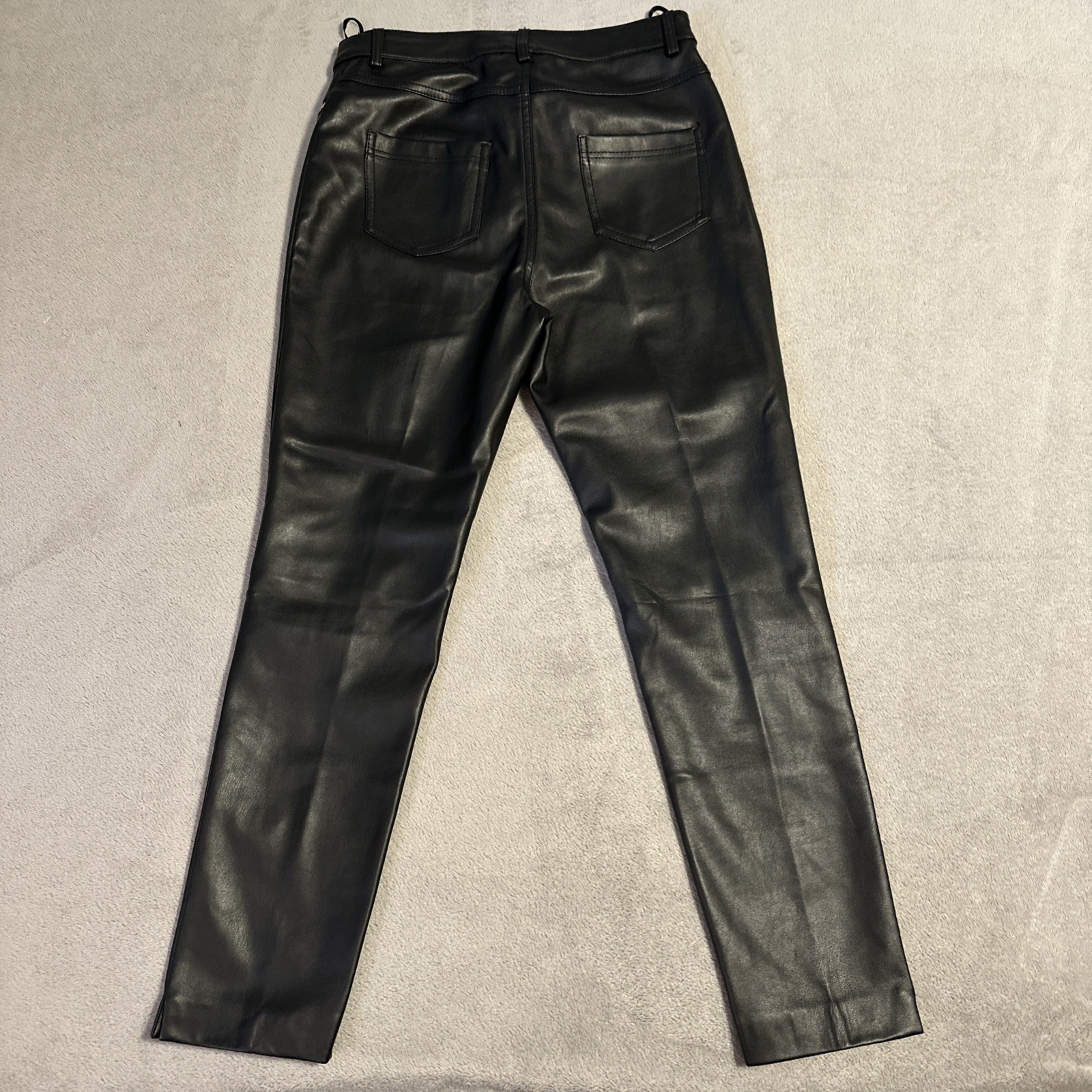 Molly Bracken Faux Leather Skinny Moto Pants - Small, Black - photo 2