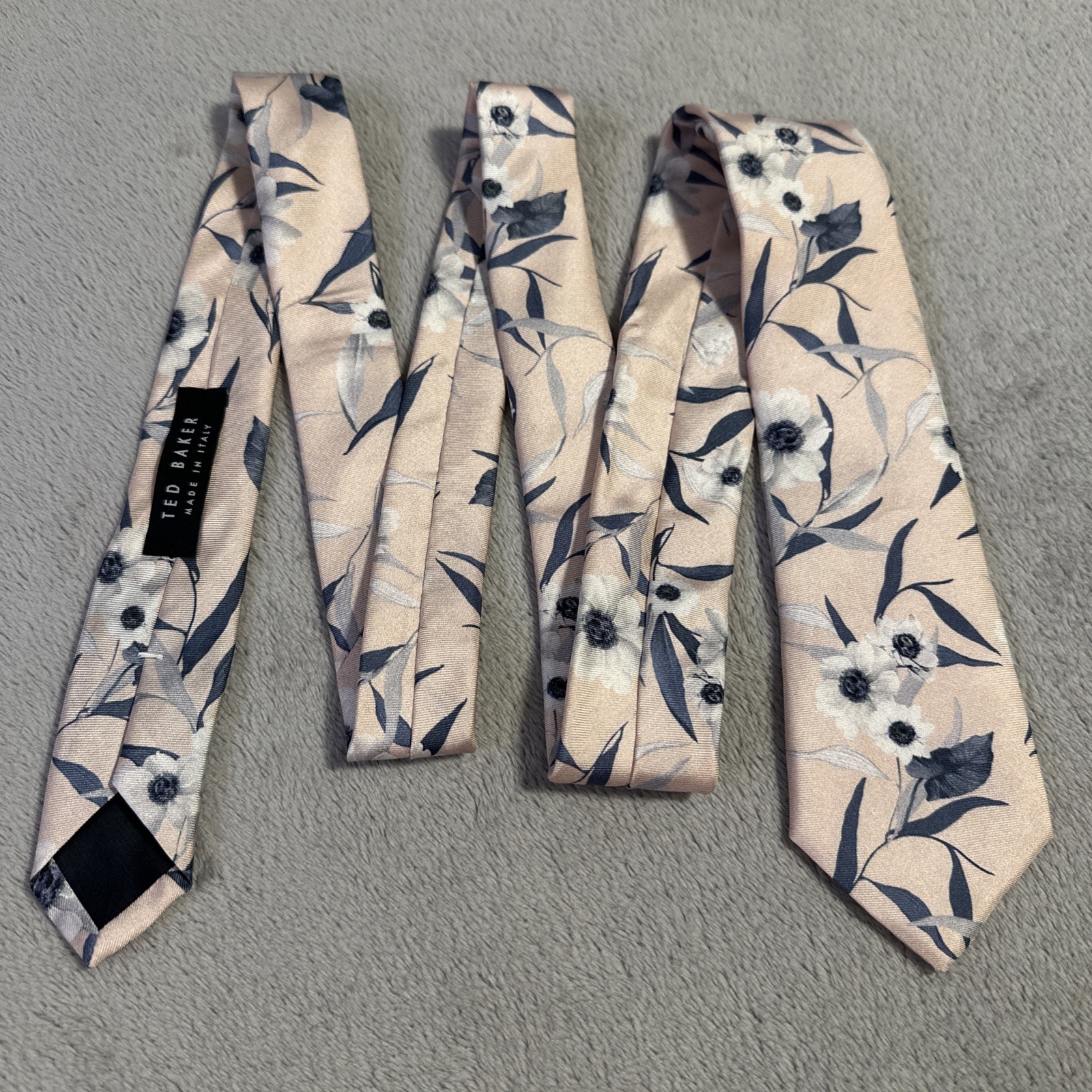 Ted Baker Blue Floral Silk Tie & Pocket Square Set - Made in Ita - photo 2