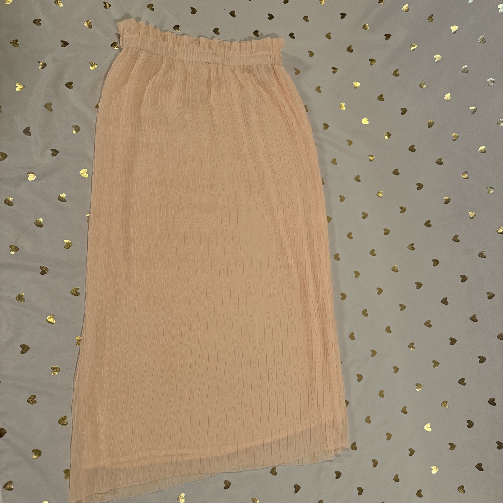 Babaton Gabriola Skirt Pink Midi Lightweight Crinkle Lined Small - photo 2