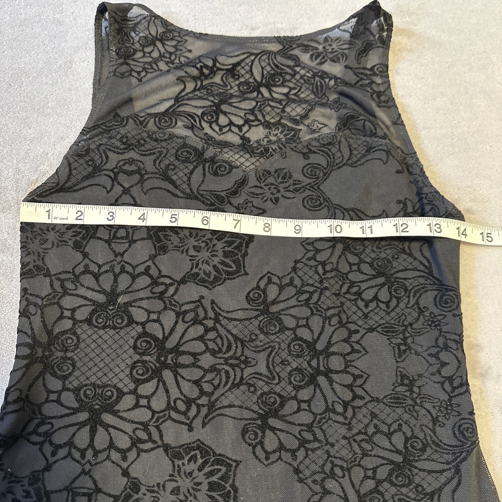 Black Velvet Mesh Bodysuit Tank M - Fourteenth Place Whimsigoth - photo 2