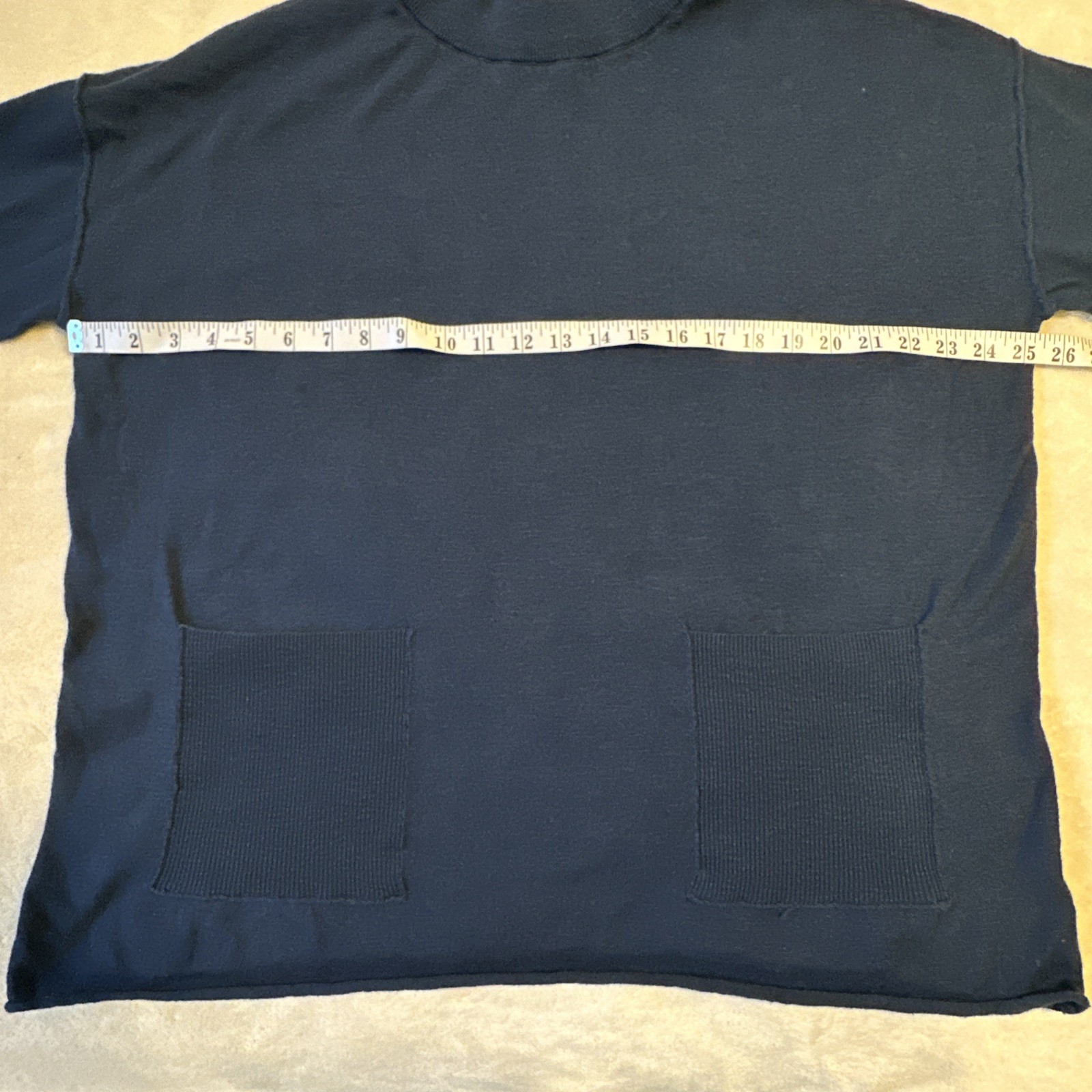 Free People Freesia Set Navy XS Cotton Linen Mock Neck Wide Leg - photo 3