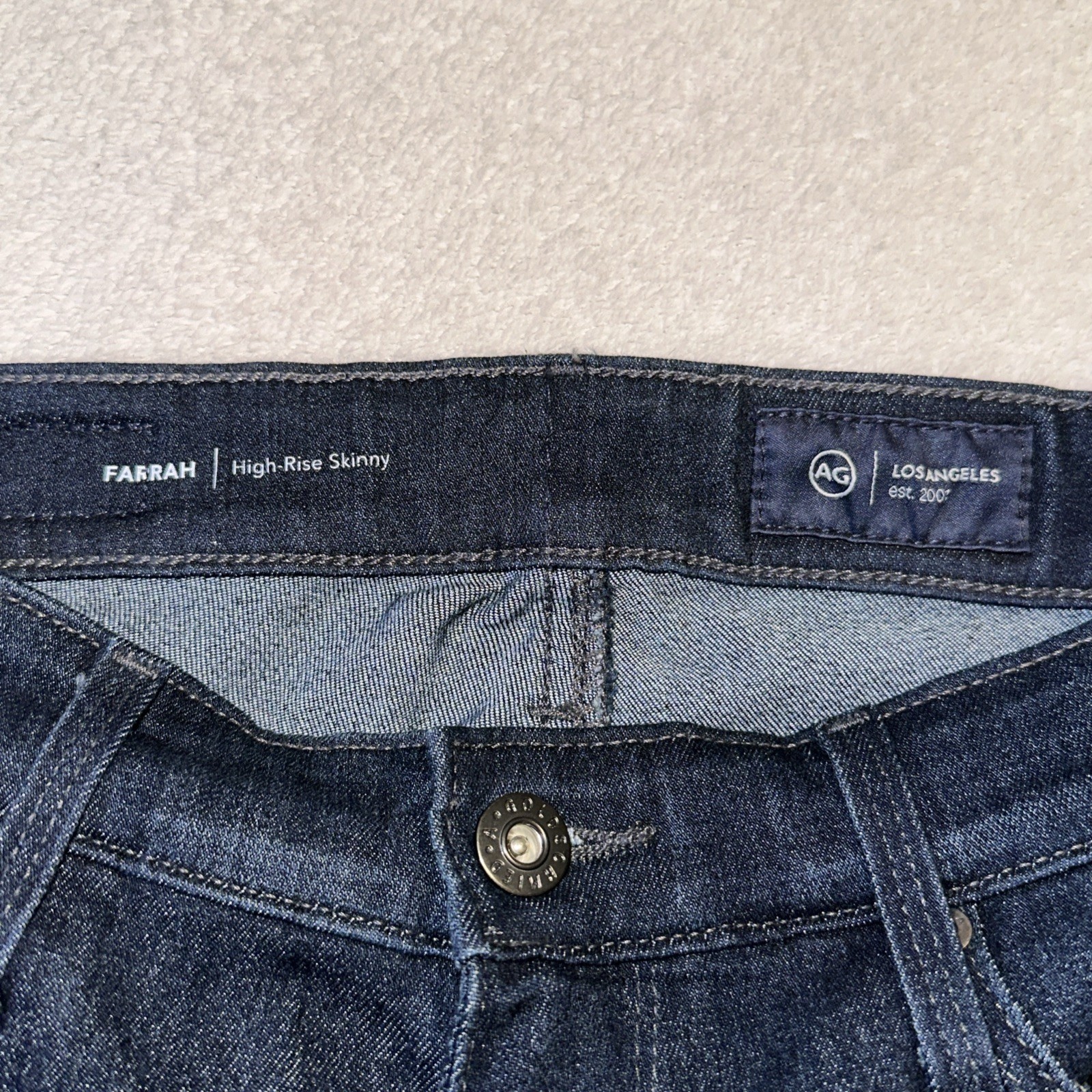 AG Farrah High-Rise Skinny Jeans Women's 25R Dark Wash Stretch D - photo 3
