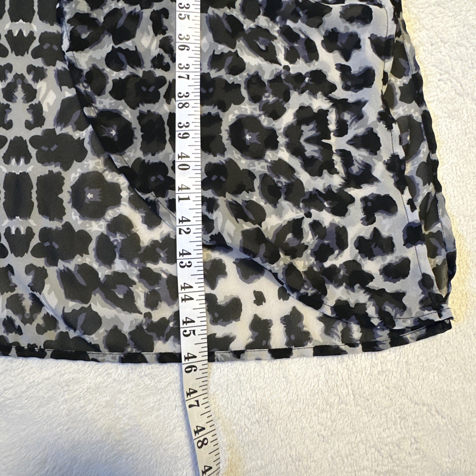 STEVE MADDEN Grey Leopard Print Sheer Kimono Duster OS Cover-Up - photo 5