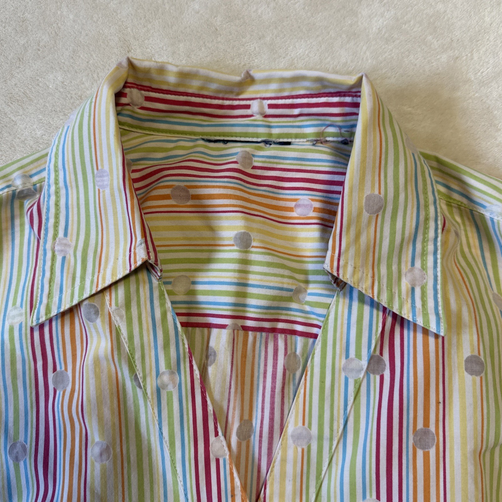 Vintage 90s Liz Claiborne Rainbow Stripe Sleeveless Blouse M - photo 5