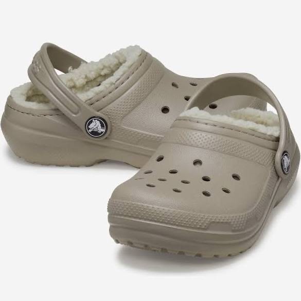 Crocs Kids J4 Classic Lined Clog Mushroom/Bone New Youth Shoes