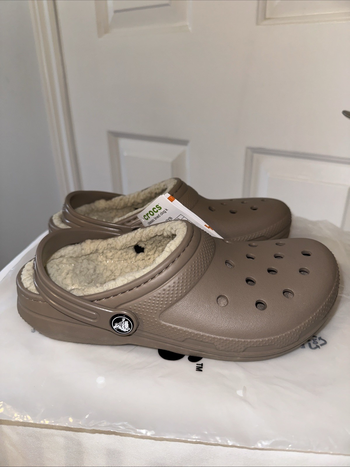 Crocs Kids J4 Classic Lined Clog Mushroom/Bone New Youth Shoes - photo 3