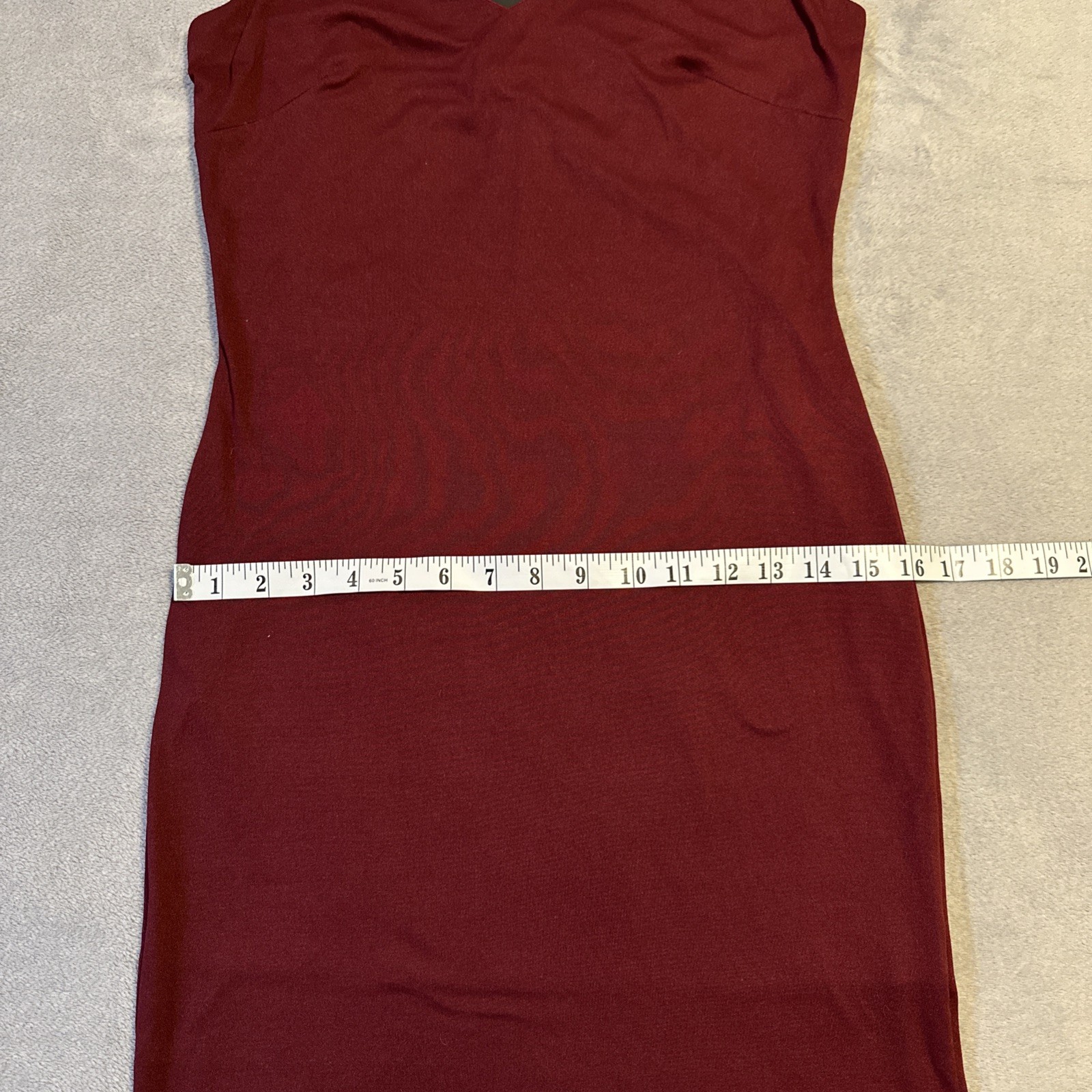 Burgundy Maroon Bodycon Mini Dress - The Vintage Shop - Size L - photo 4