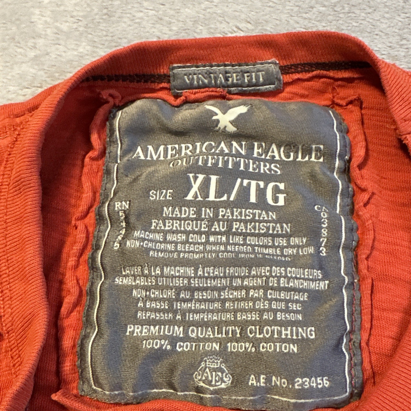 Vintage American Eagle Men's XL Long-Sleeve Shirt Orange 90s Y2K - photo 2