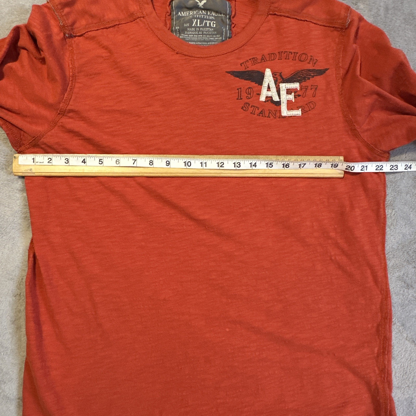 Vintage American Eagle Men's XL Long-Sleeve Shirt Orange 90s Y2K - photo 3