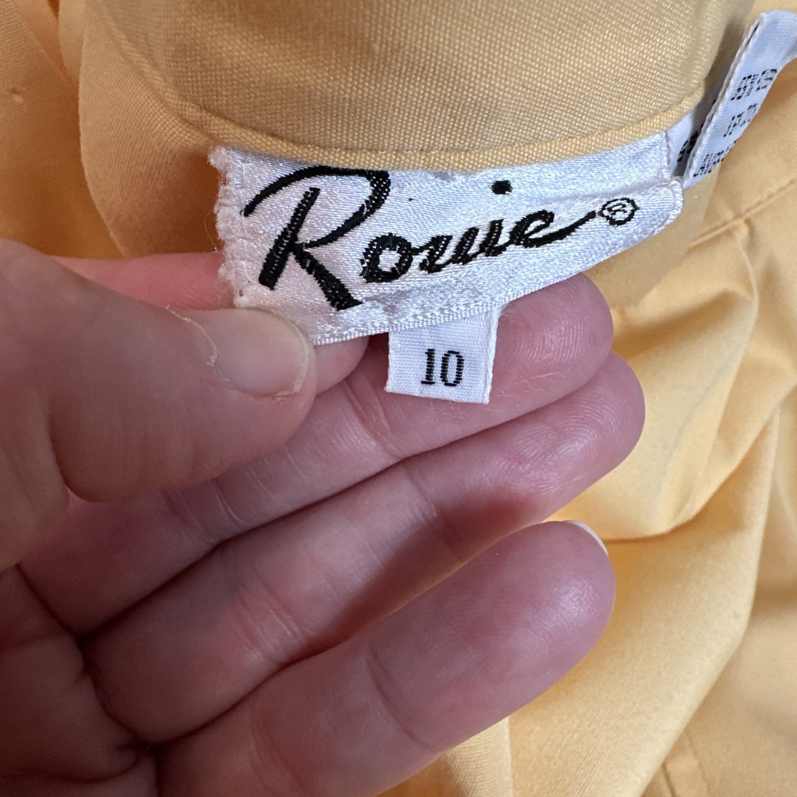 Vintage ROUIE Midi Skirt Butter Yellow Size 10 Pockets 80s - photo 5
