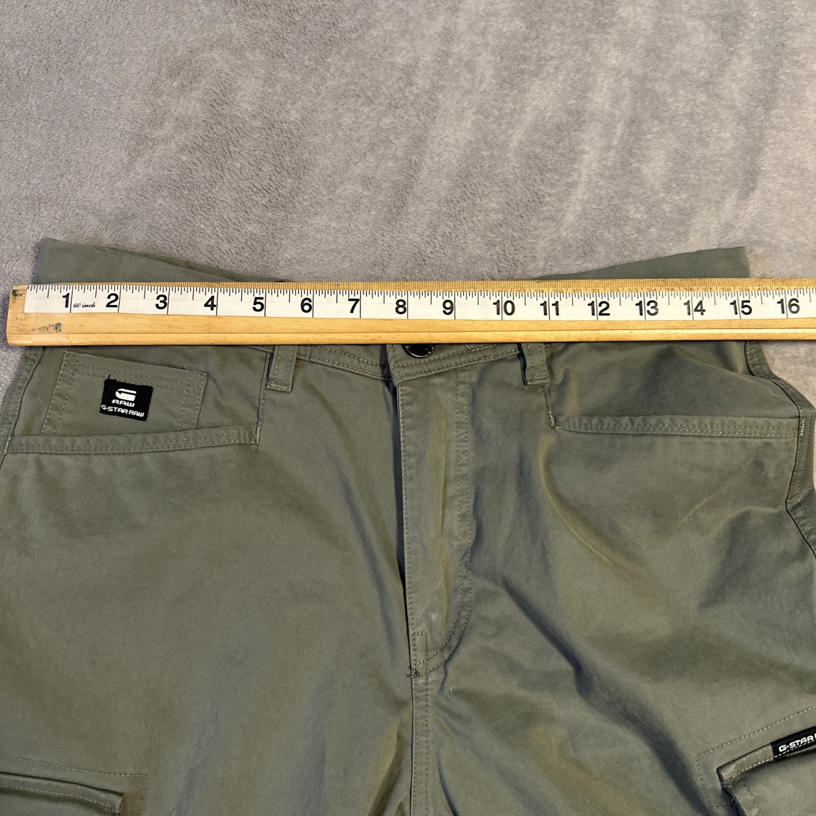 G-Star Raw Cargo 3D Pants Size 30 Button Pocket Army Green - photo 4