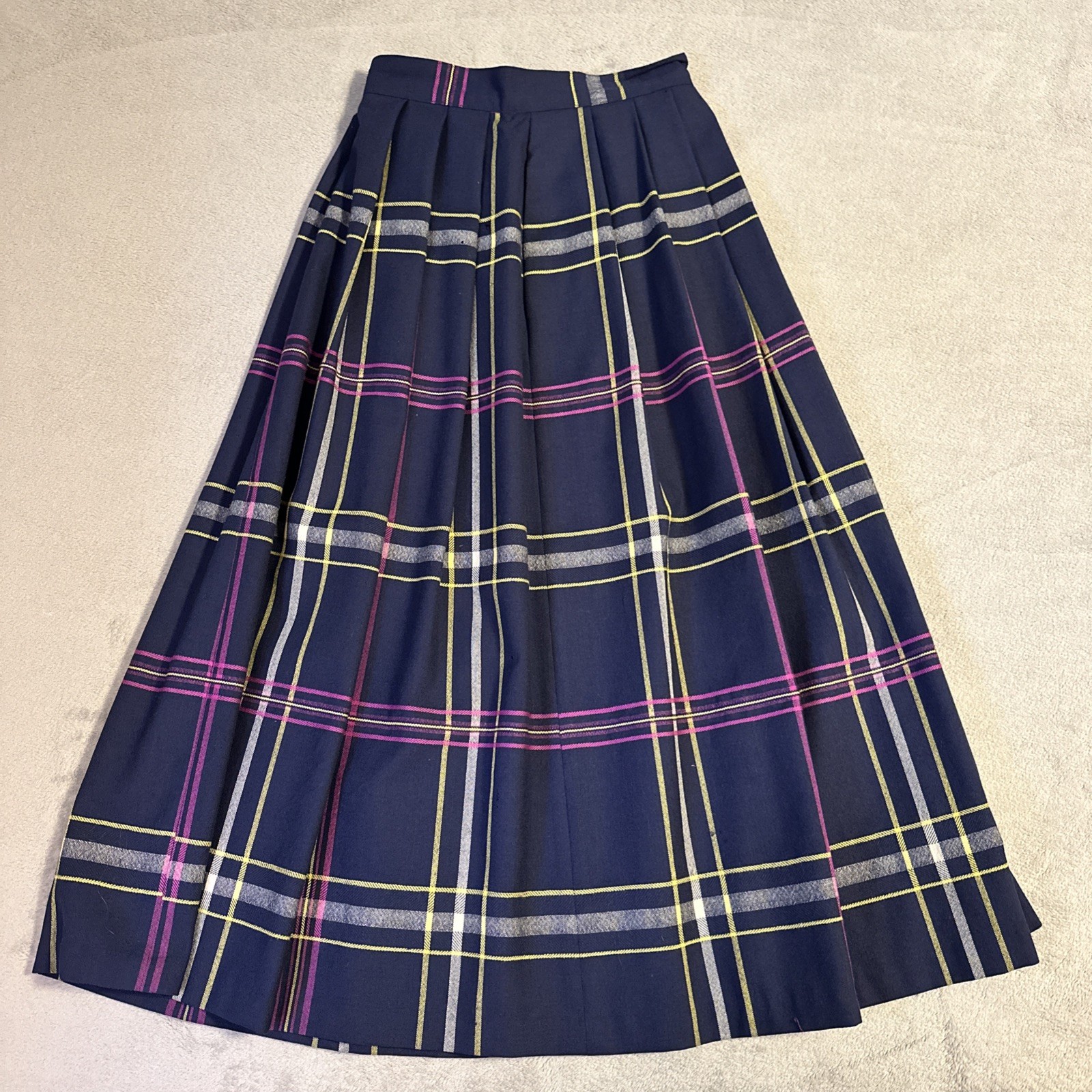 Louben Midi Skirt Plaid Vintage Size 6 100% Wool - photo 3