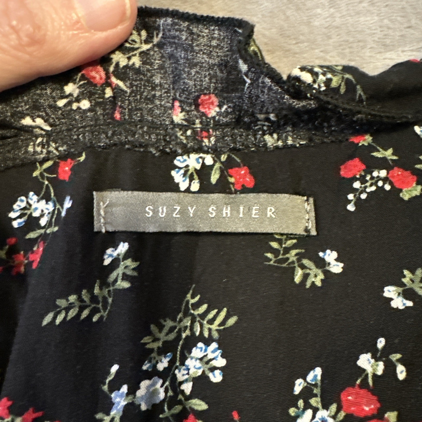 Ditsy Floral Midi Dress XS Prairie Boho Suzy Shier Cottagecore - photo 3