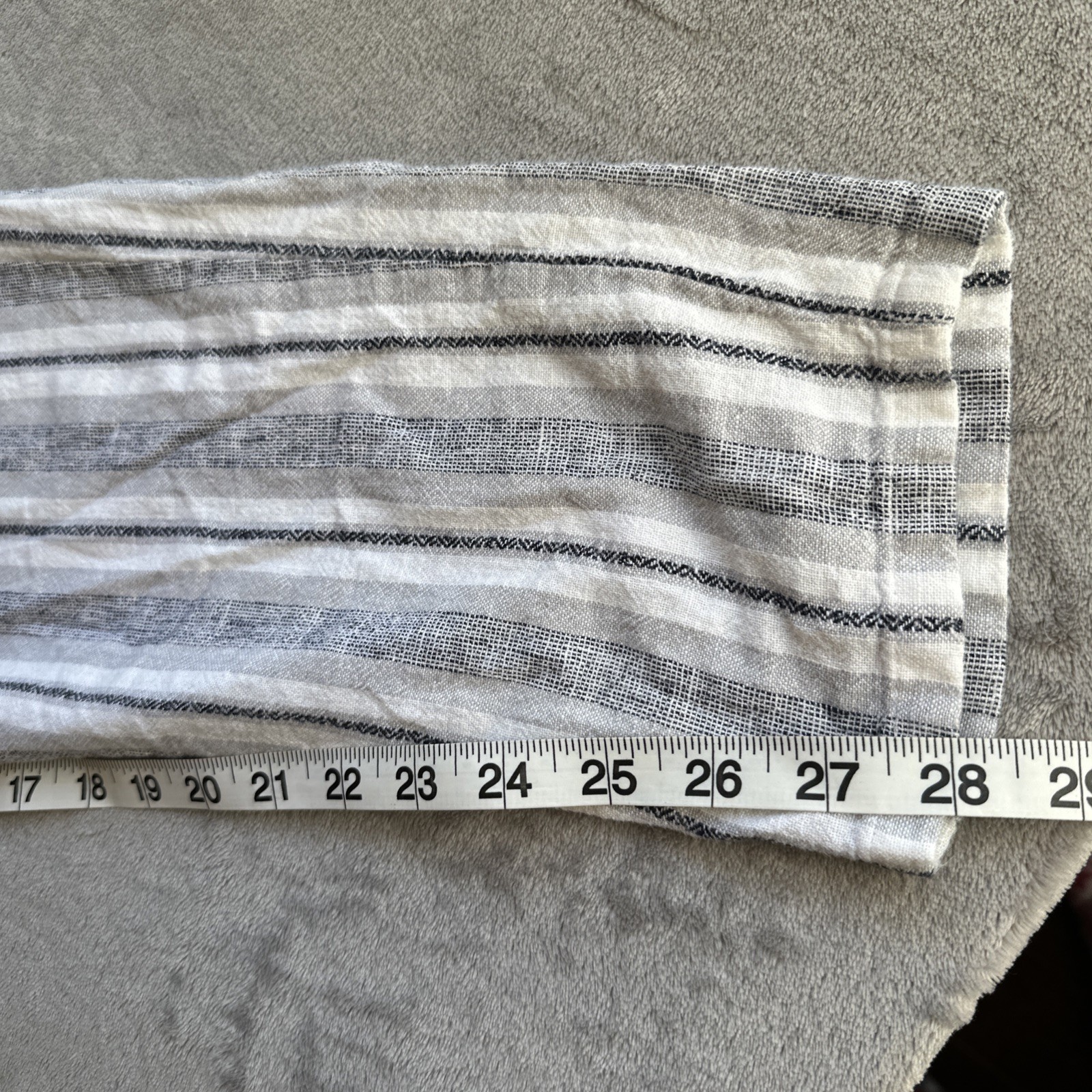 Linen Cotton Pants Women's Medium Striped Pull-On Beach Boho Res - photo 2