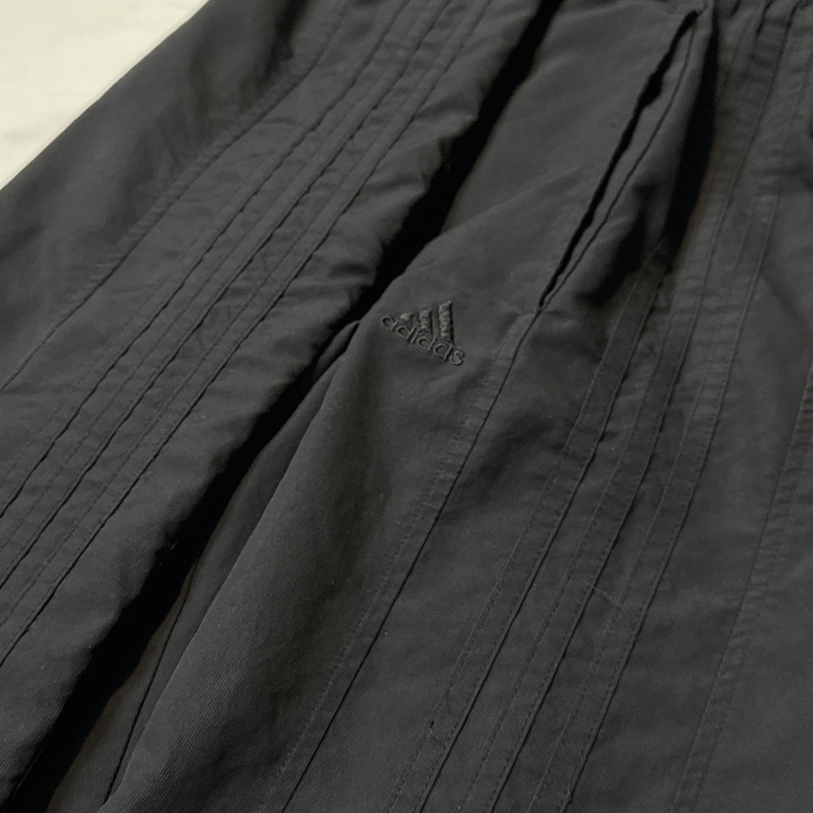 VINTAGE Adidas Pants Mens Medium Black Logo Mesh-Lined Zip Ankle - photo 3
