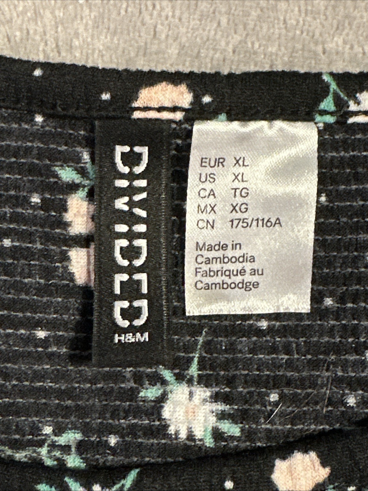 Cottagecore T-Shirt Dress Divided by H&M Black Floral Stretchy C - photo 3