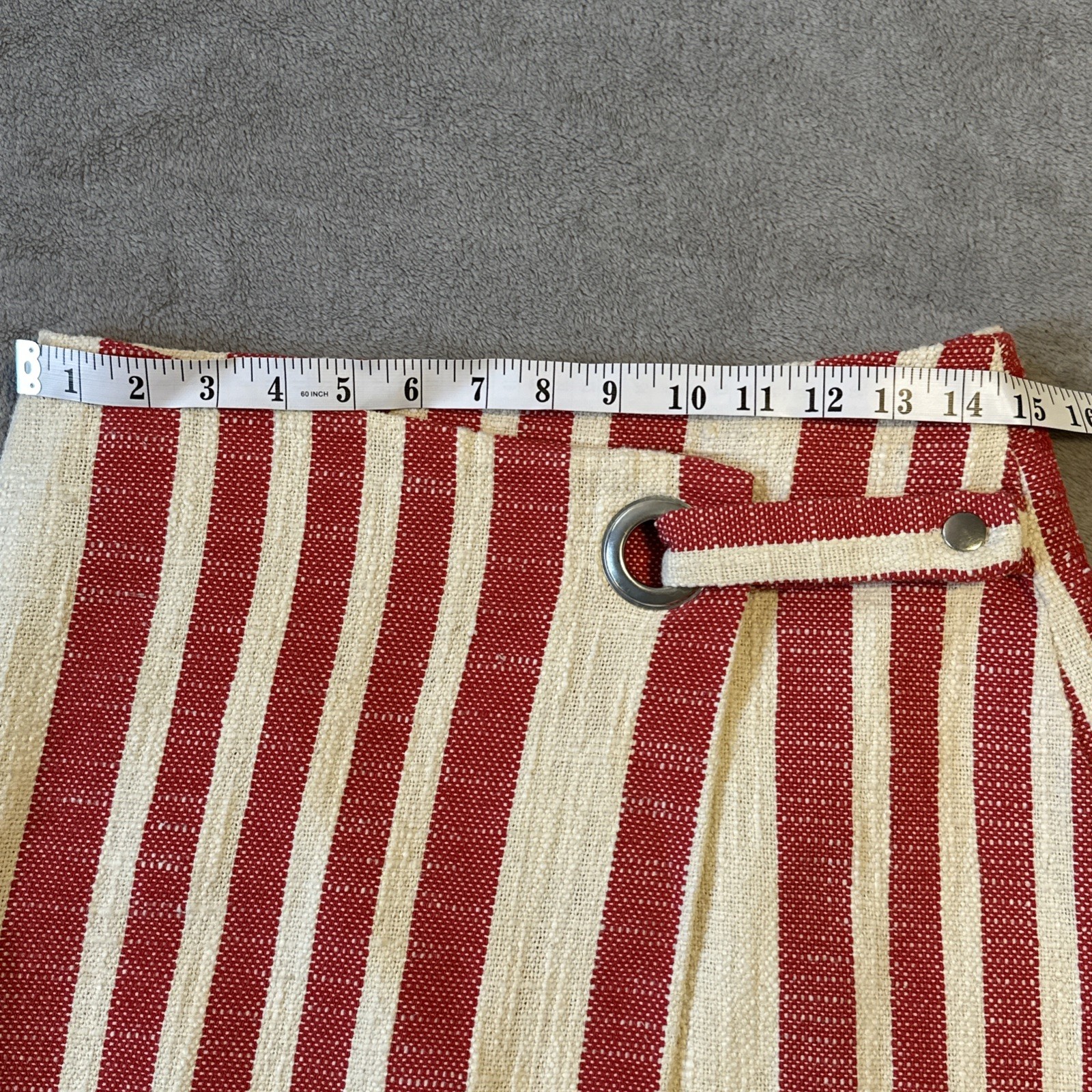 Free People It's A Wrap Skirt M Tweed Red Off-White Coastal Stri - photo 2