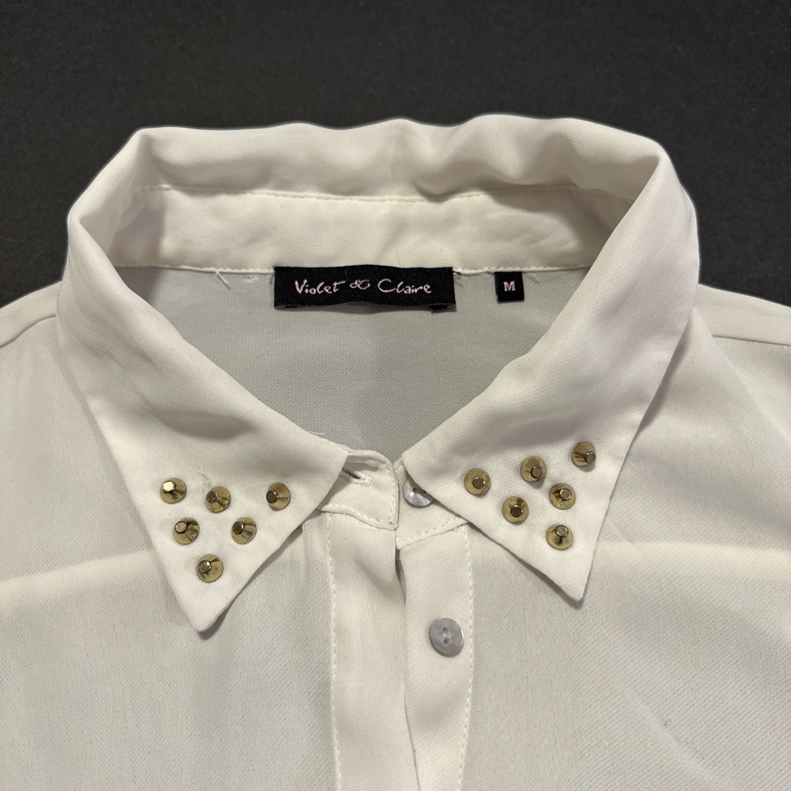 Violet & Claire Sheer White Sleeveless Blouse - Size M - photo 4