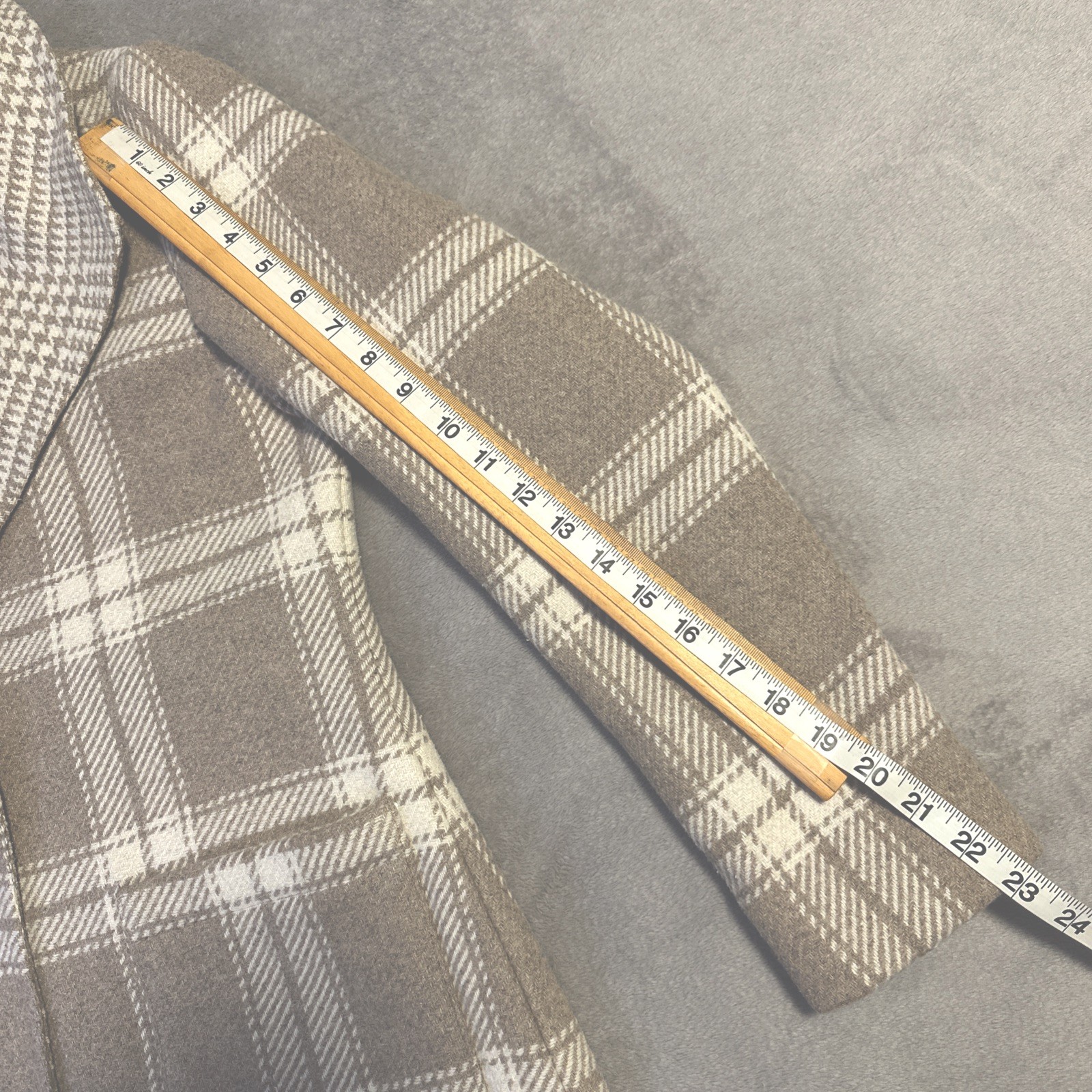 Cleo Women's Wool Coat Small Brown White Plaid Coatigan Classic - photo 4