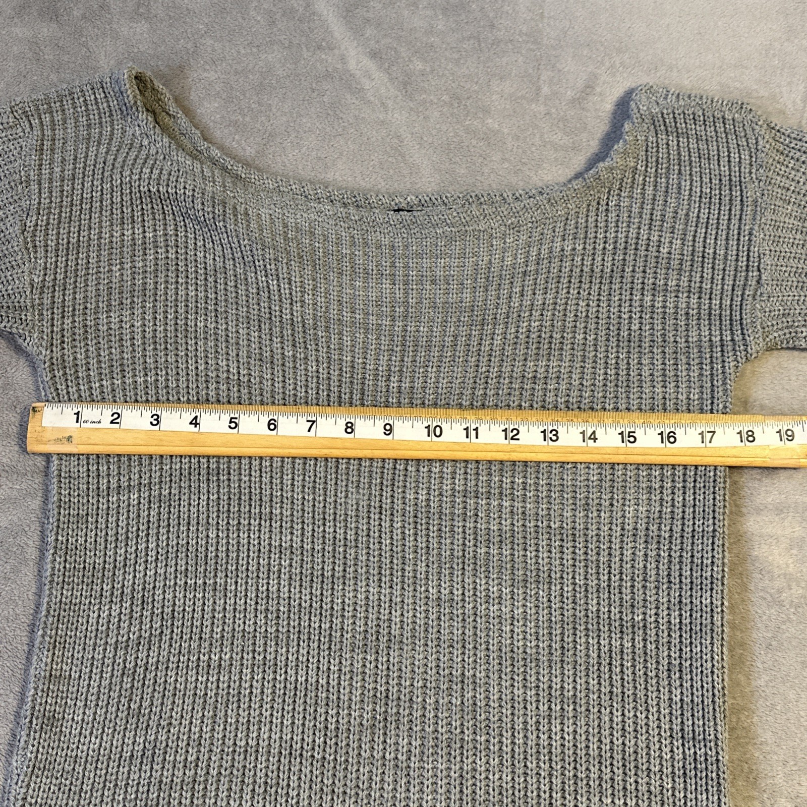 Missguided Grey Sweater Dress S/M Cottagecore Off-Shoulder Knitt - photo 4
