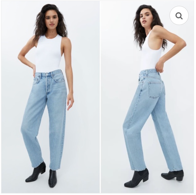 AGOLDE High Rise Tapered Baggy Jeans Light Wash Size 25