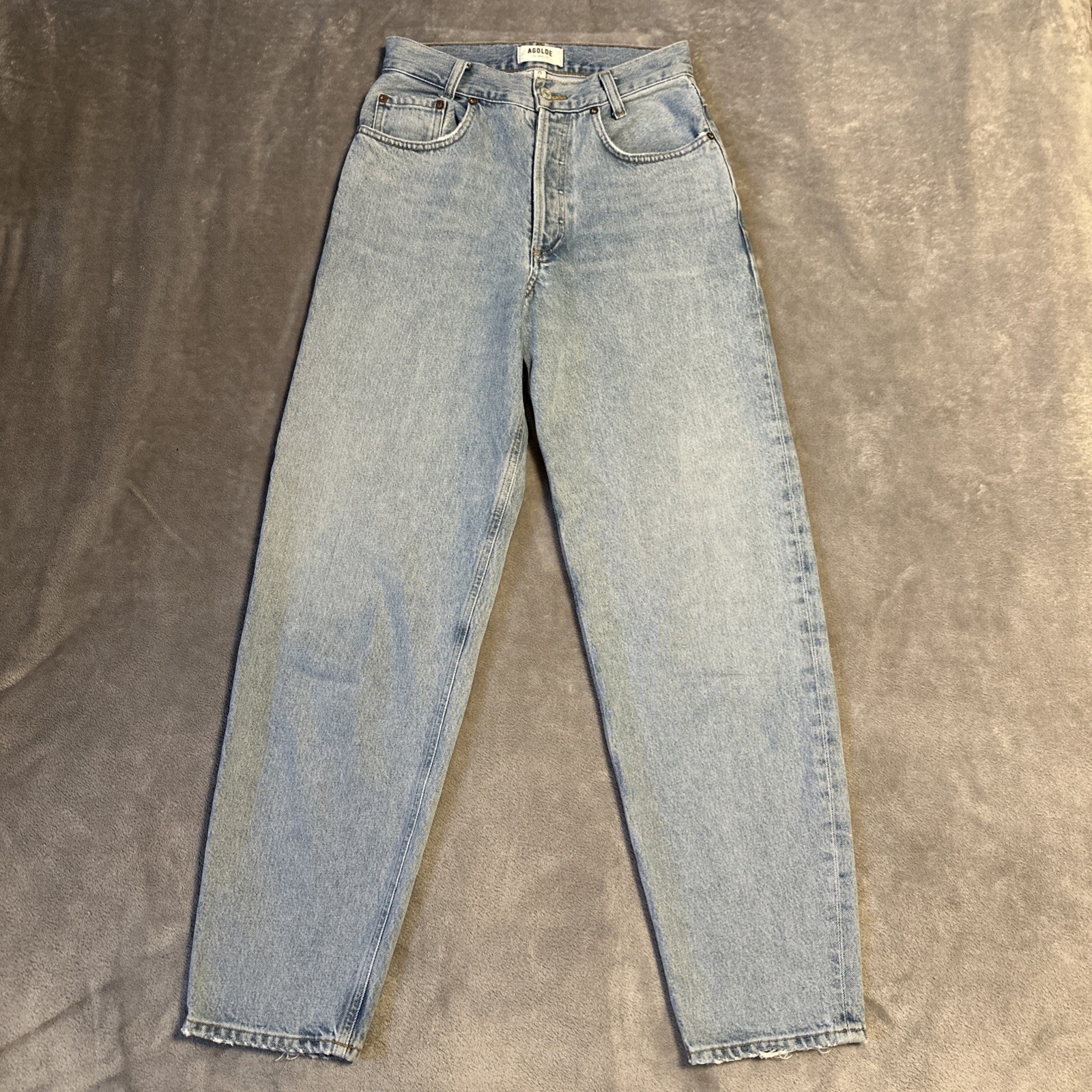 AGOLDE High Rise Tapered Baggy Jeans Light Wash Size 25 - photo 4