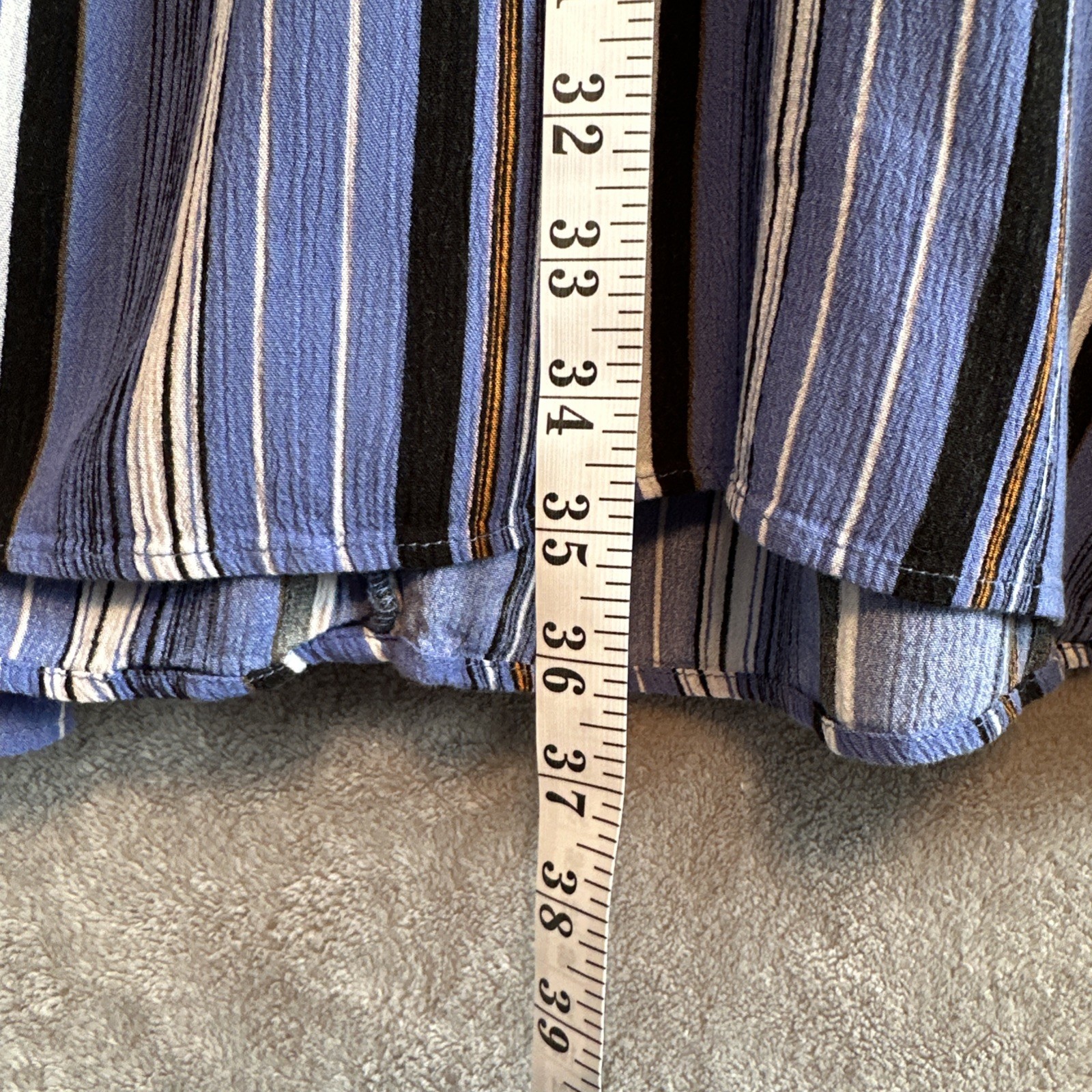 Band of Gypsies Maxi Dress Medium Smocked Boho Blue Stripe Summe - photo 4