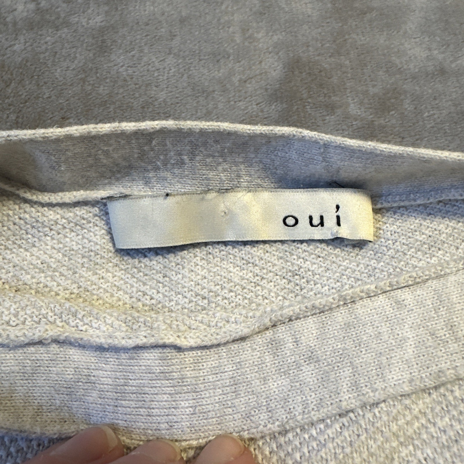 Oui European Chic Side-Tie Knit Sweater Gray Small - photo 2