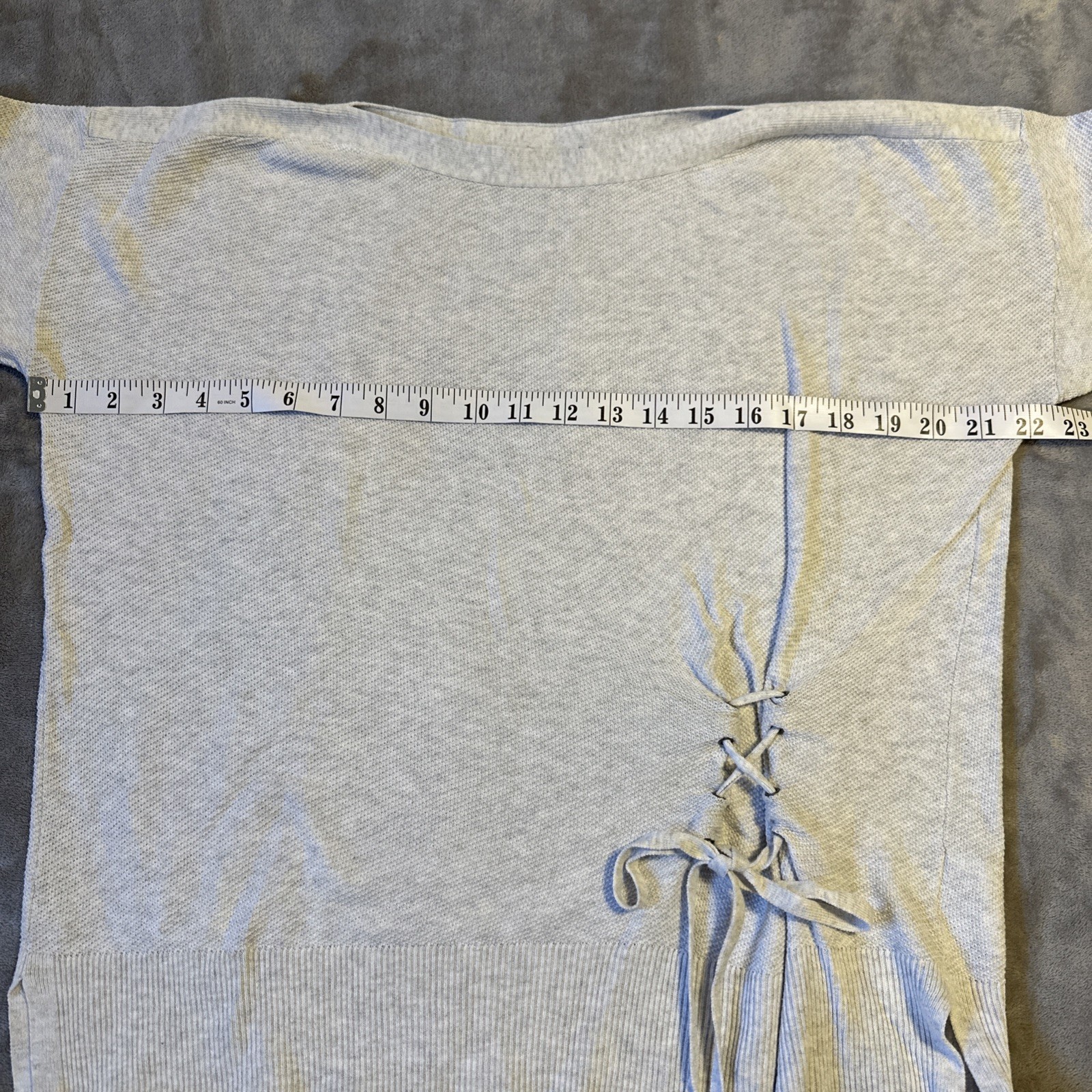 Oui European Chic Side-Tie Knit Sweater Gray Small - photo 3