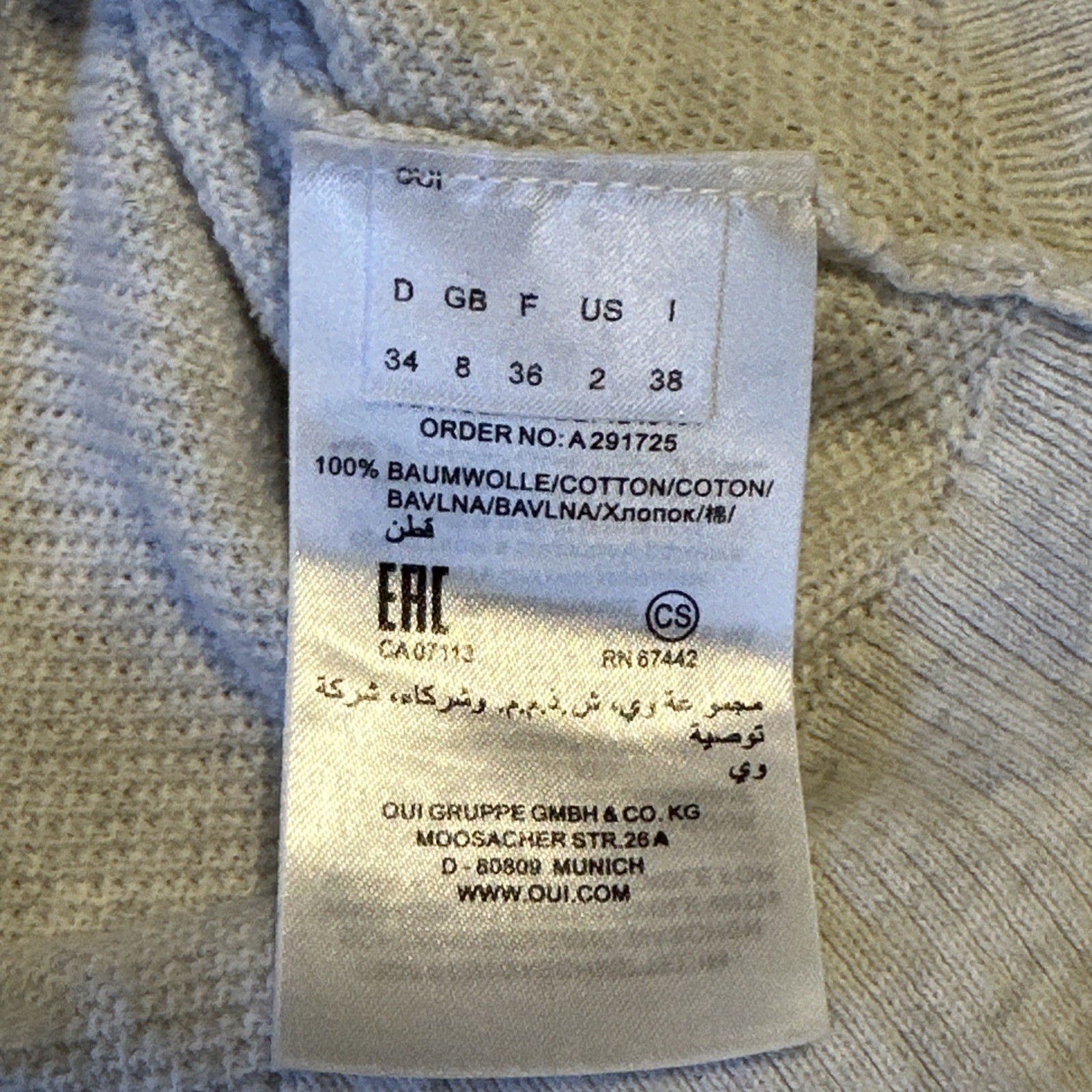 Oui European Chic Side-Tie Knit Sweater Gray Small - photo 5