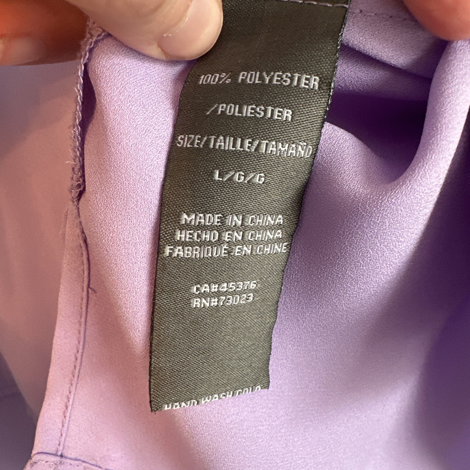 Suzy Shier Lavender Button-Down Blouse Large Purple Flowy Workwe - photo 3