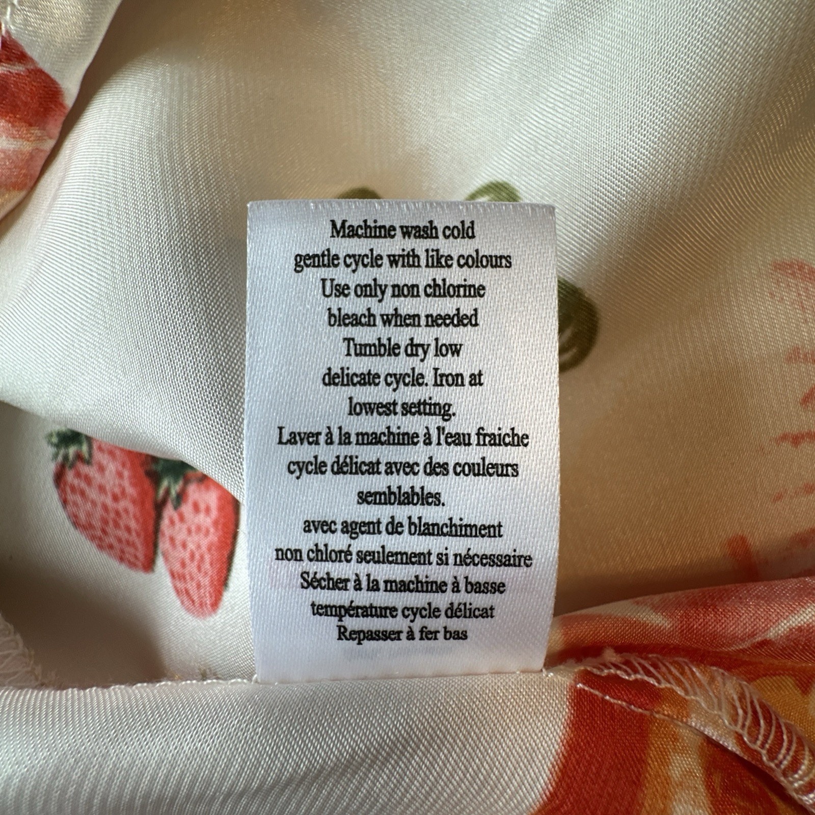 Midnight Bakery Fruit Print 2pc Pajama Set M Satin Pants Loungew - photo 5
