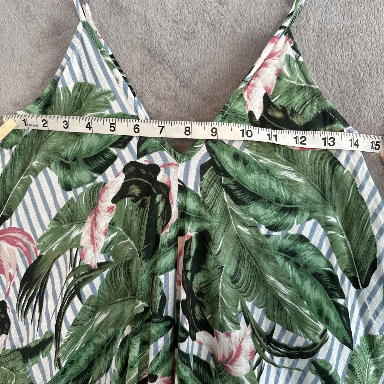 Goa Beachwear by Japna Dress Women's Size L Blue Stripe Green Le - photo 4