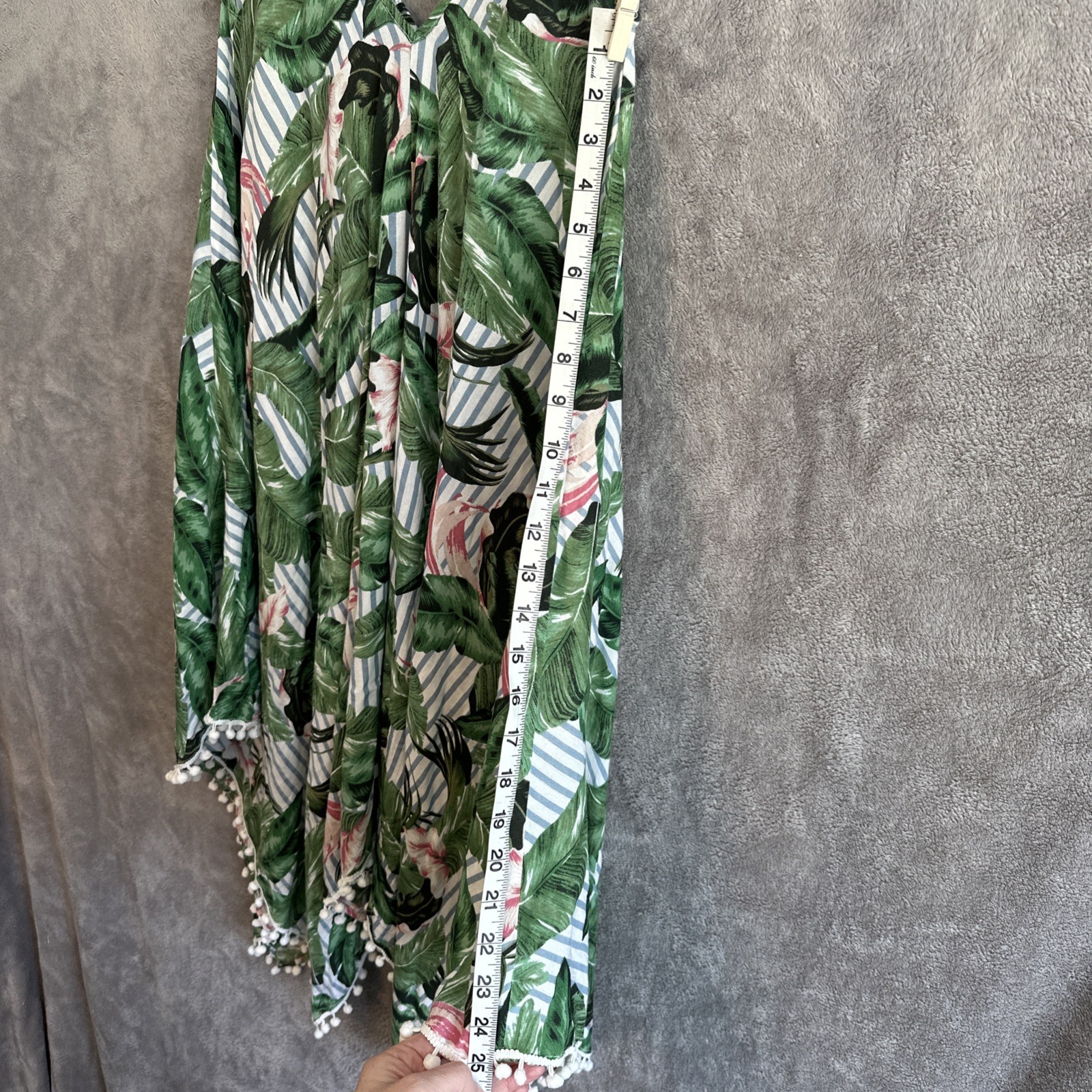 Goa Beachwear by Japna Dress Women's Size L Blue Stripe Green Le - photo 5