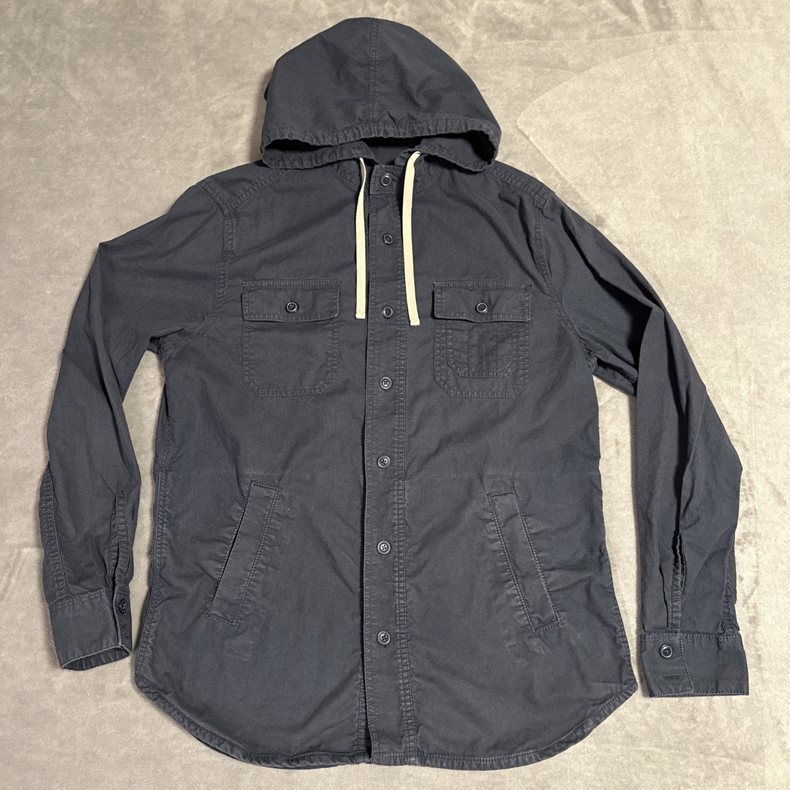 Gap Hooded Shacket - Men's Medium - Blue Lightweight Utility Shi
