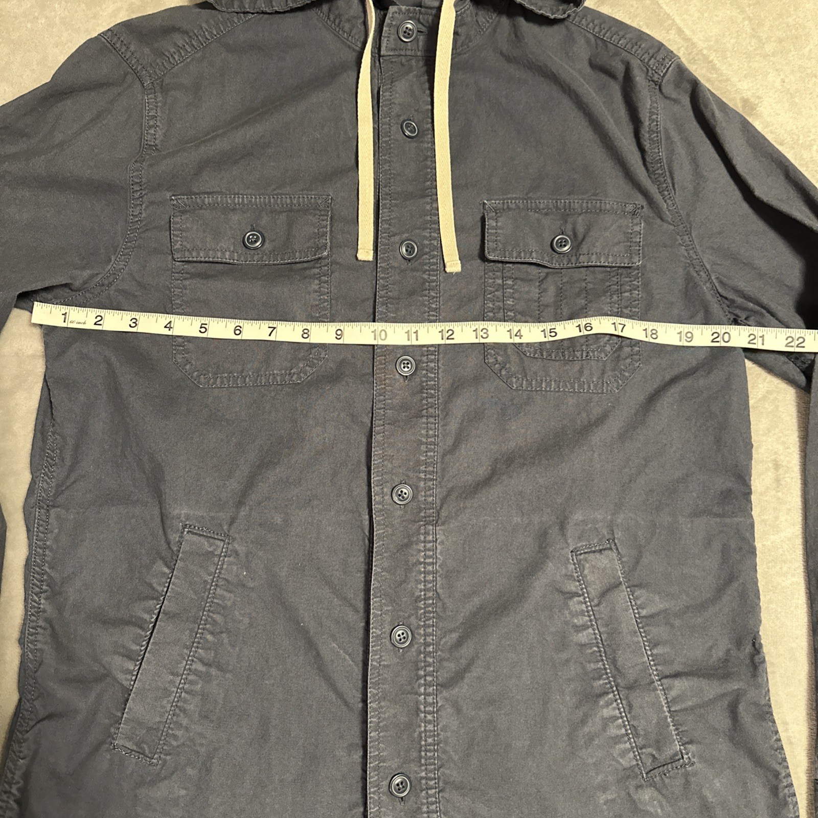 Gap Hooded Shacket - Men's Medium - Blue Lightweight Utility Shi - photo 2