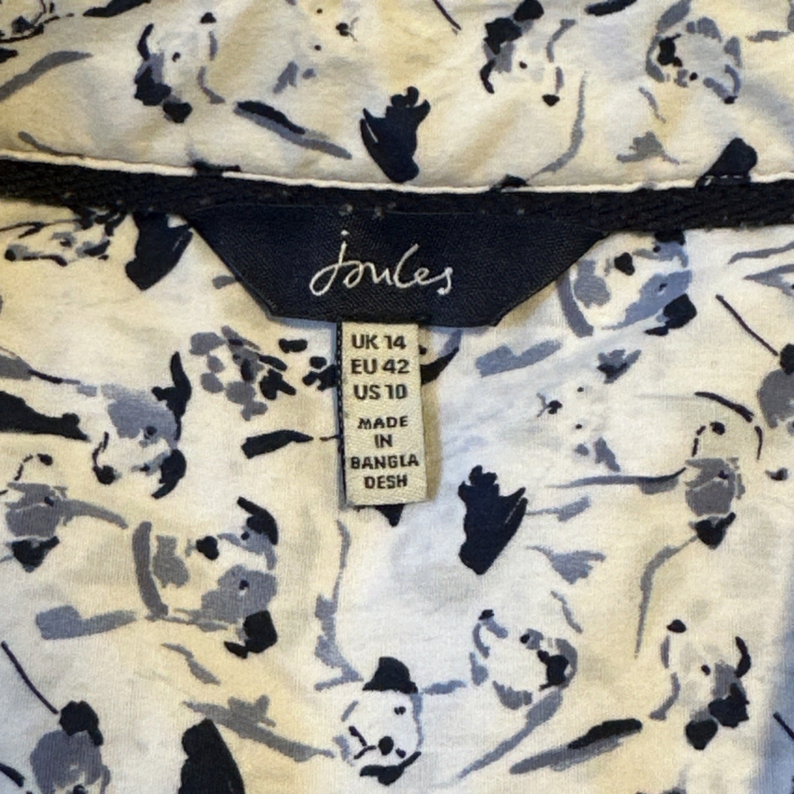 Joules Dog Print Shirt Women's 10 Lucie Button Up Long Sleeve Wh - photo 5