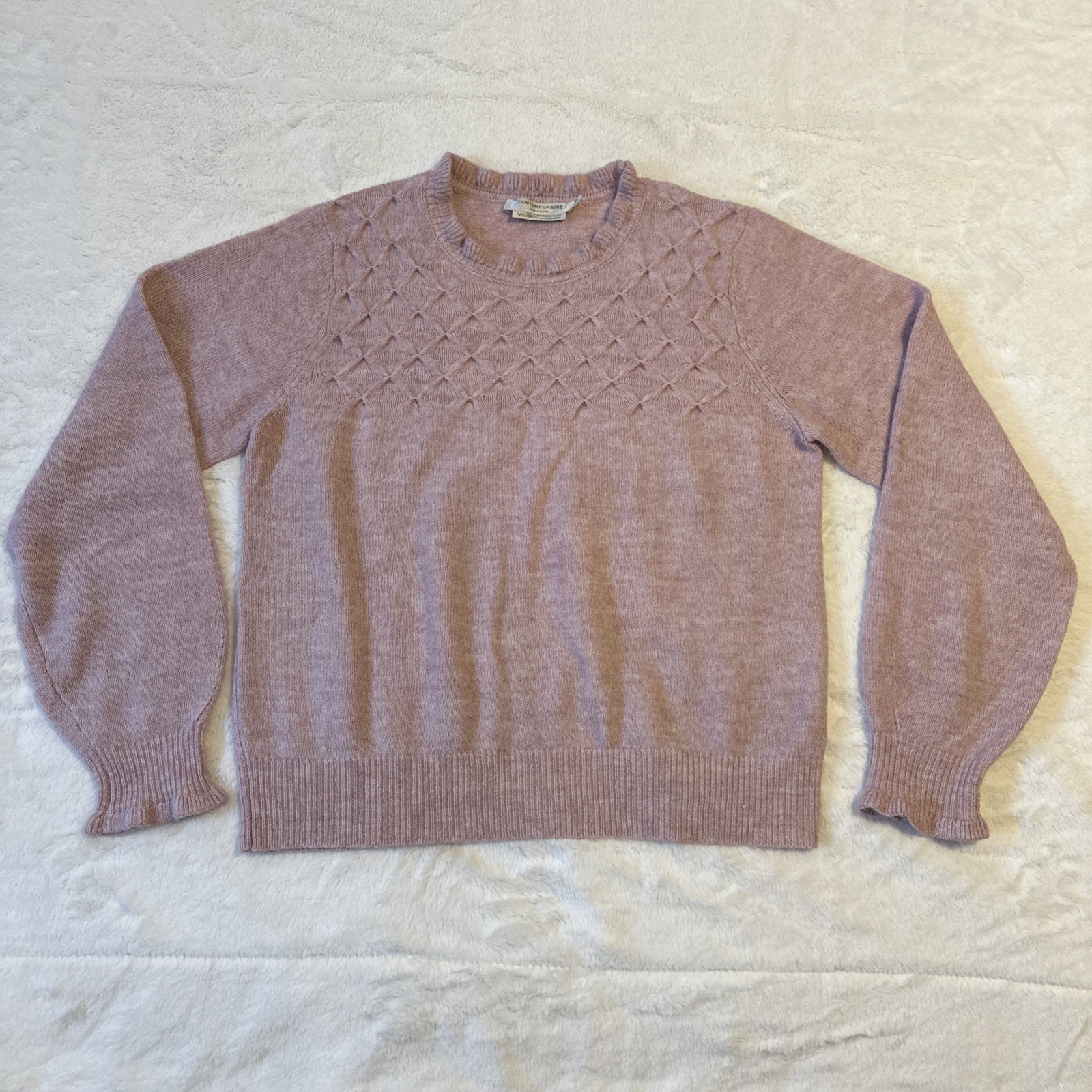 Contemporaine Simons Pink Alpaca Wool Blend Sweater XL