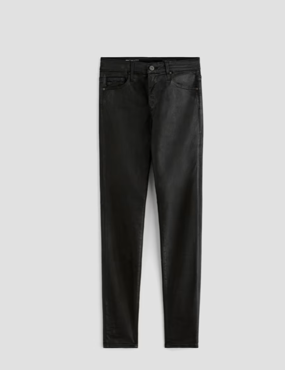AG Jeans The Farrah High Rise Skinny Leatherette Coated Jeans Bl - photo 2