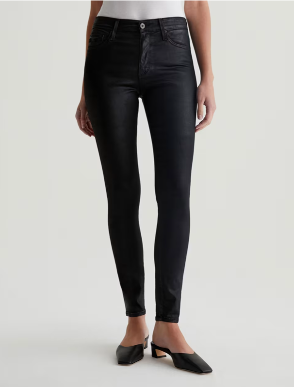 AG Jeans The Farrah High Rise Skinny Leatherette Coated Jeans Bl - photo 3