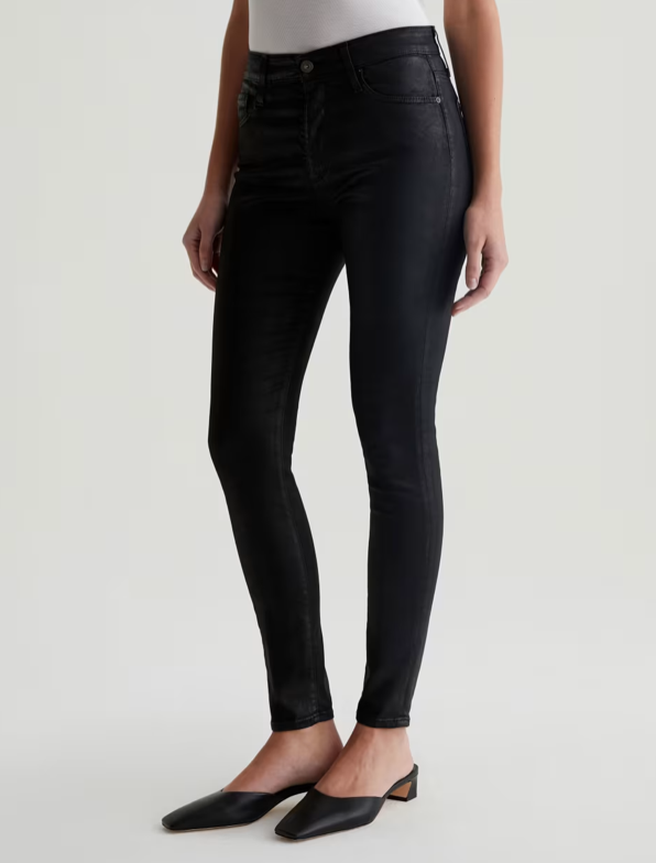 AG Jeans The Farrah High Rise Skinny Leatherette Coated Jeans Bl - photo 4
