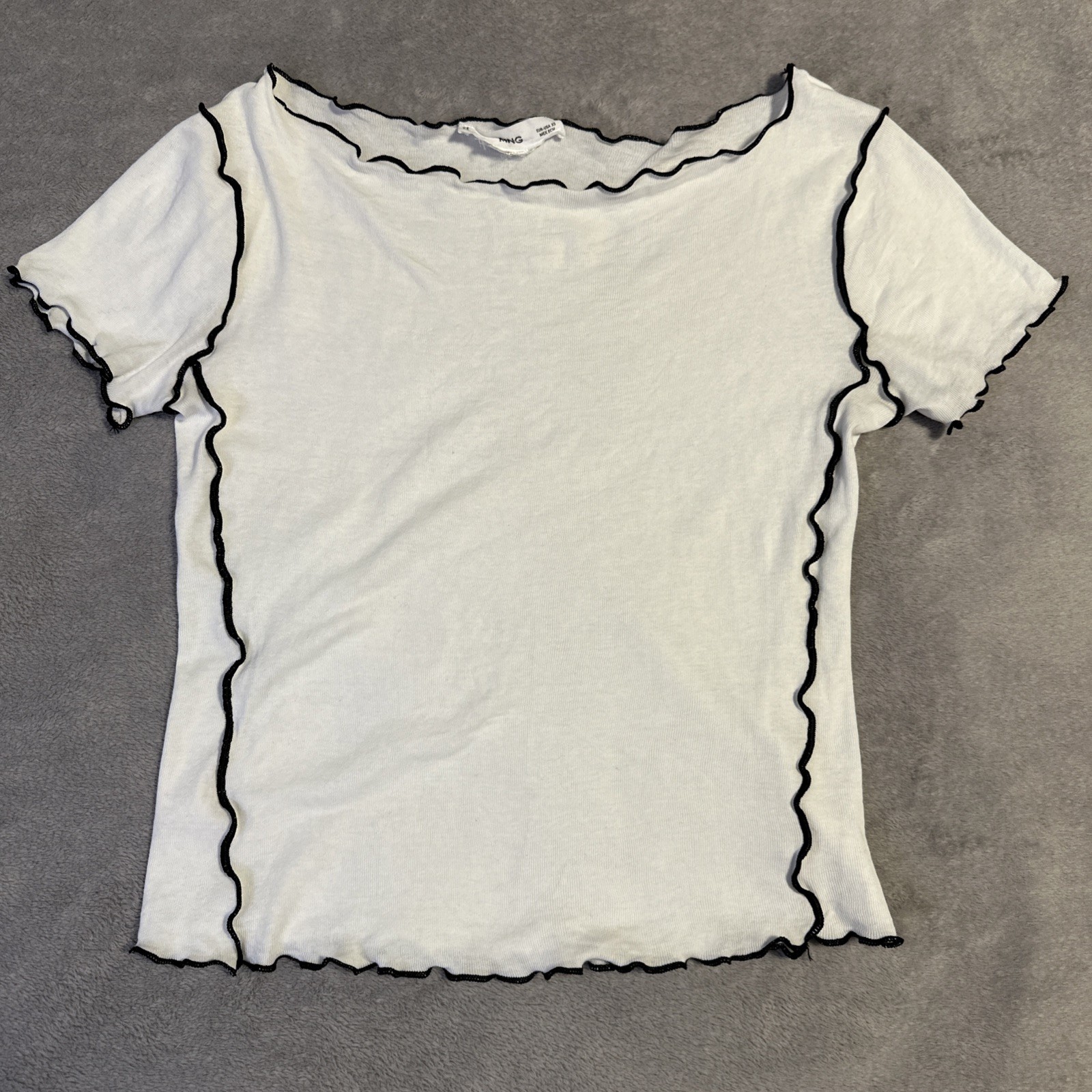 MNG Lettuce Edge T-Shirt White XS