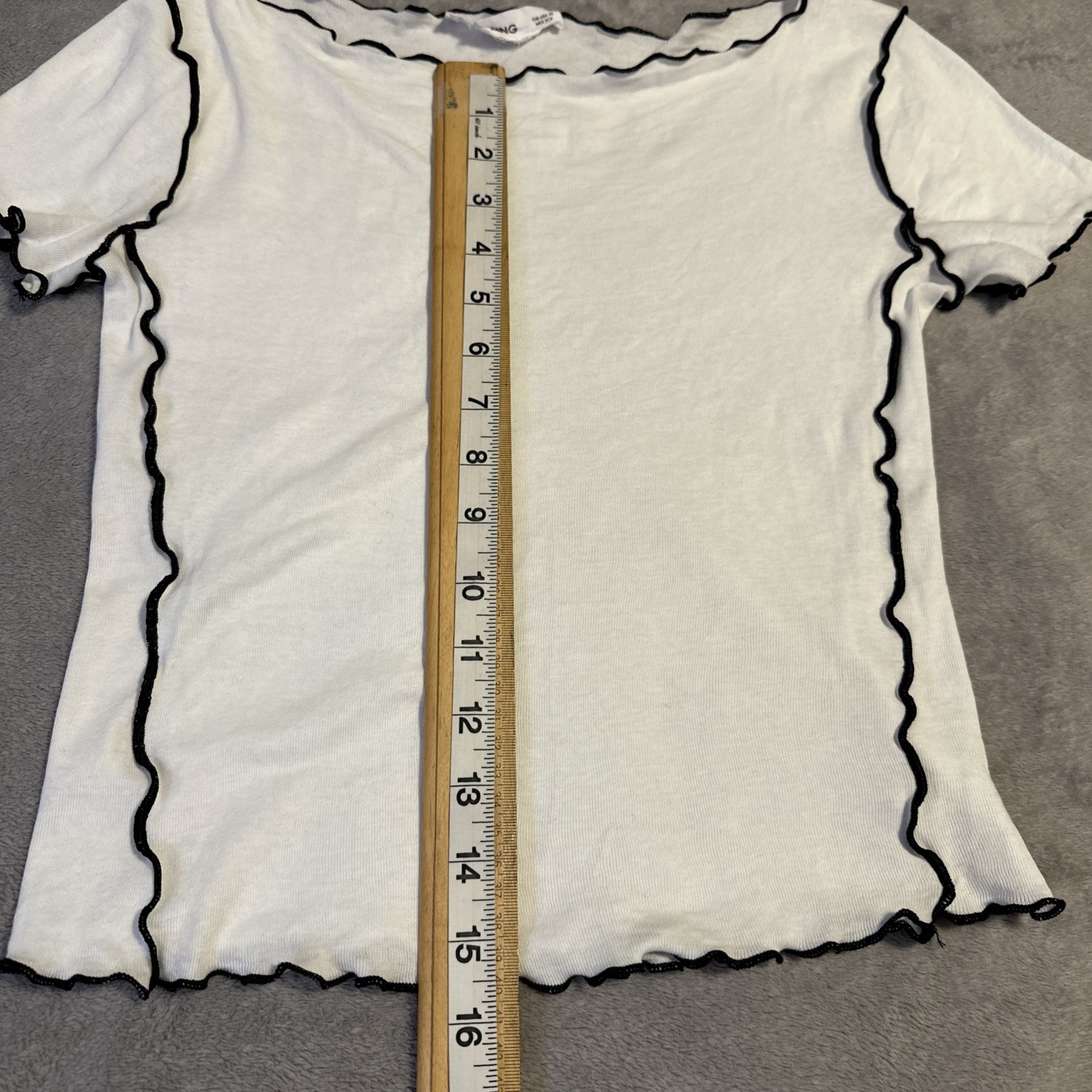 MNG Lettuce Edge T-Shirt White XS - photo 3
