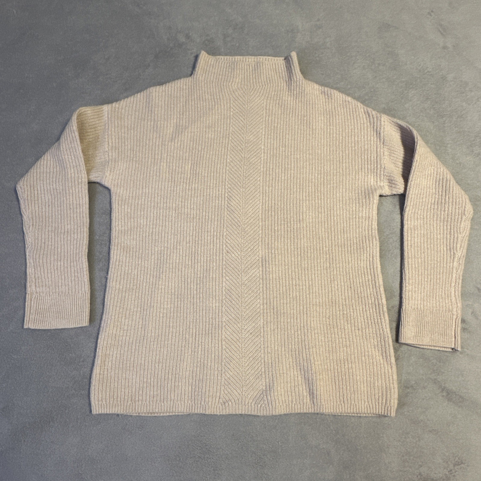 Rachel Zoe Blush Pink Merino Wool Mock Neck Sweater - Small