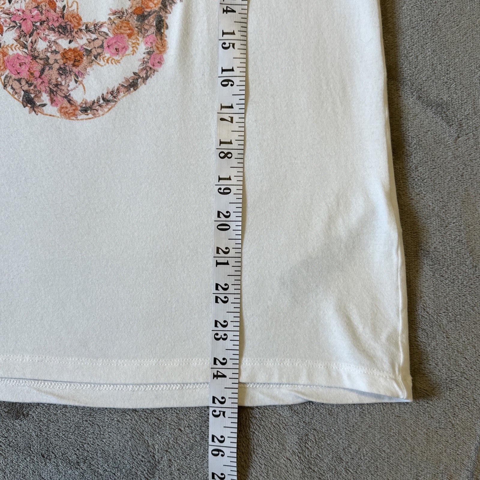 CHRLDR Flower Skull T-Shirt Small White Floral Graphic Cotton - photo 3