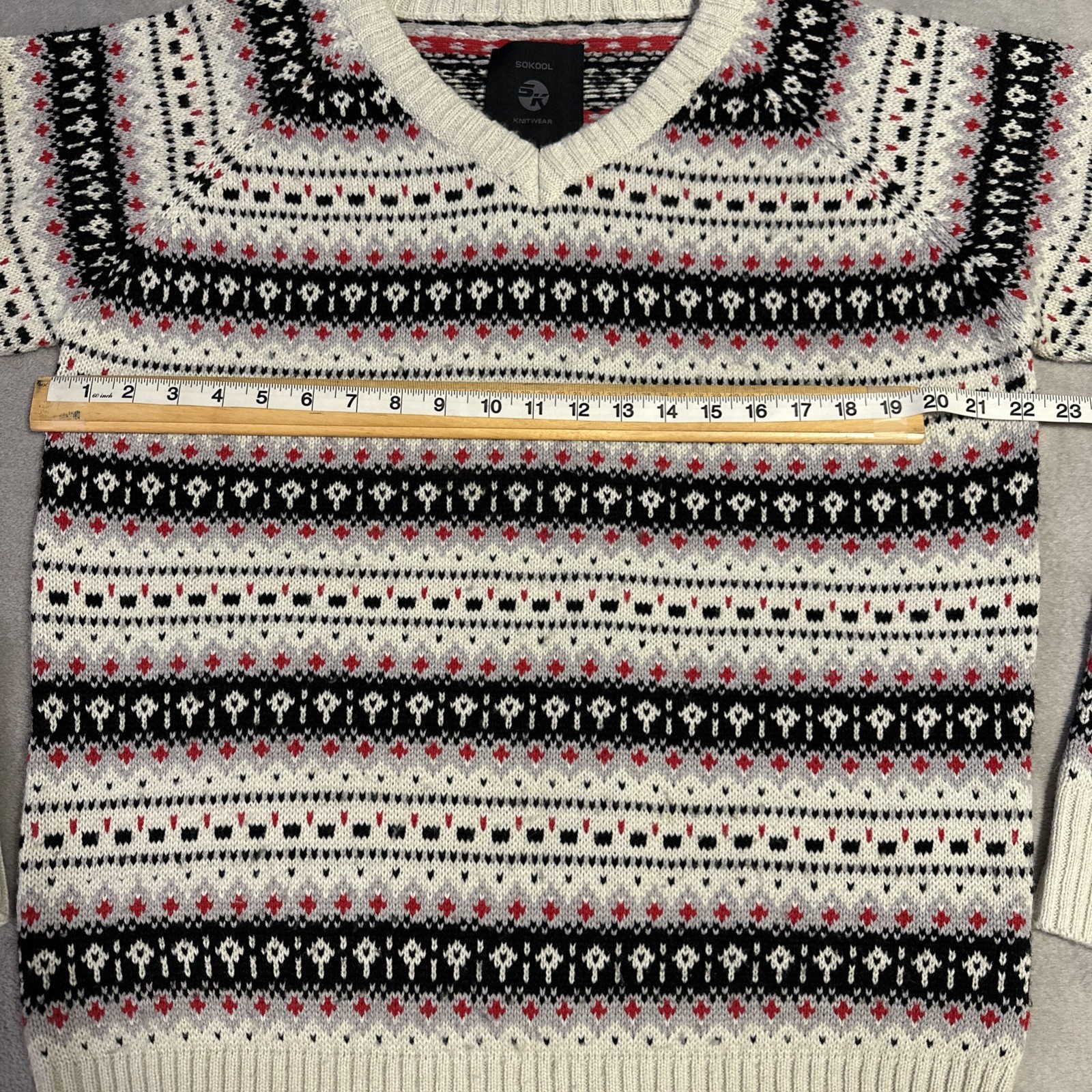 Fair Isle Knit Sweater Men's Large SoKool Nordic Apres-Ski - photo 2